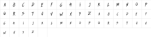 SWEETREVENGE Regular  glyph index