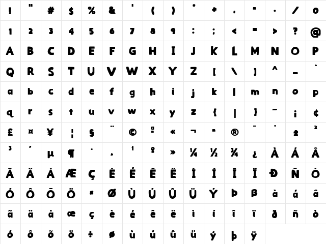 Sea Horses Regular  glyph index