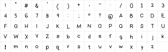 Marsya's Handwritter 012 Medium  glyph index