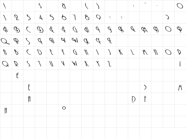 London 1 Regular  glyph index