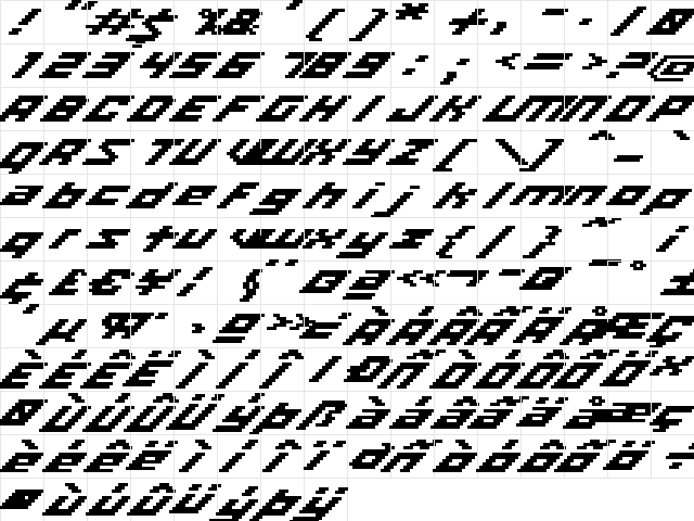 iso 08_65 Regular  glyph index