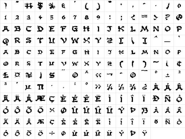 Zen Masters Expanded Expanded  glyph index