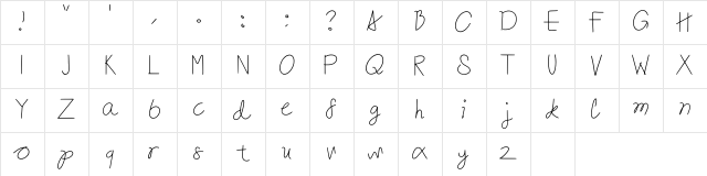Bead Regular  glyph index