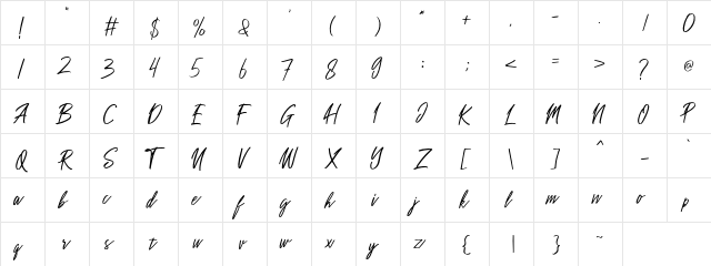 Sakoda Regular  glyph index