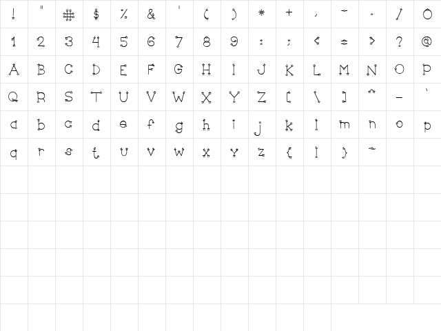 LD Star Serif Regular  glyph index