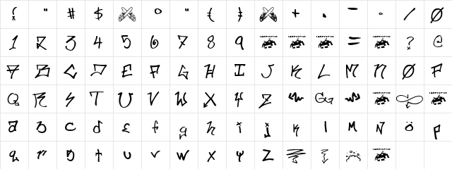 ill.skillz handstyle  glyph index