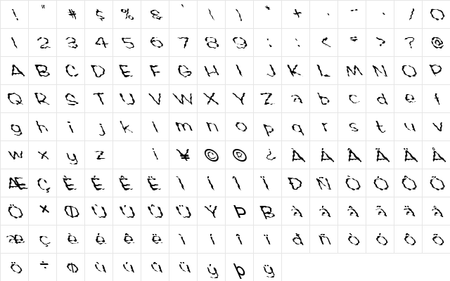 FZ HAND 2 WAVEY LEFTY Normal  glyph index