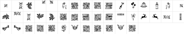 ChristmasMTThree Regular  glyph index