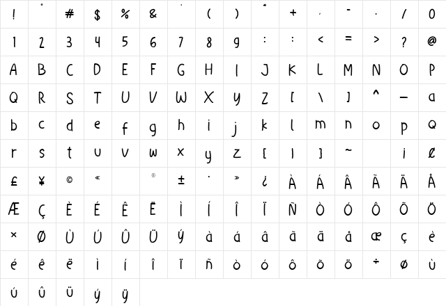 Little Christmas Regular  glyph index