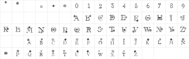 Flakes Normal  glyph index