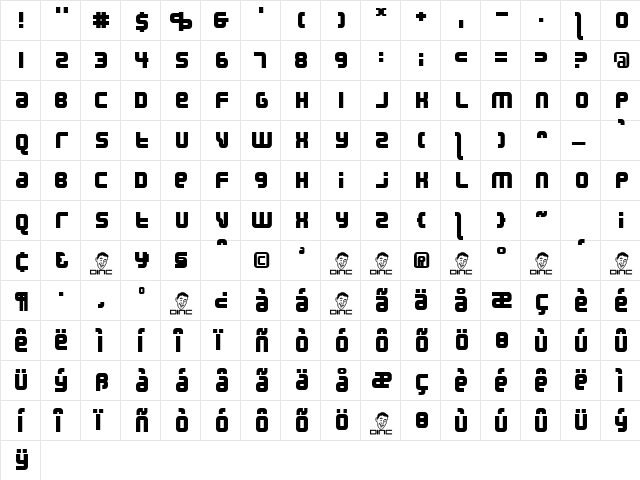 Variable Four Regular  glyph index