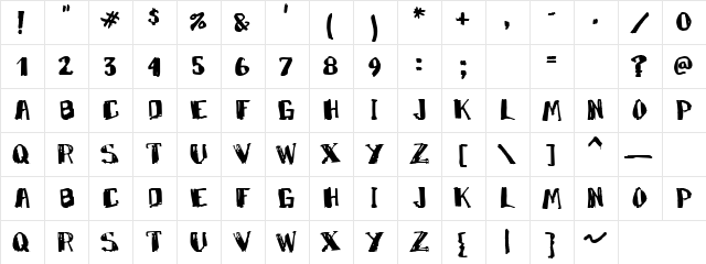 Luxor Regular  glyph index