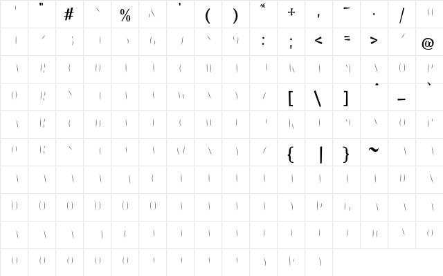 Les Paul Inline  glyph index