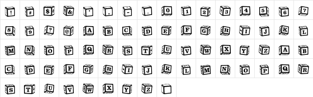 ChildsPlay Blocks  glyph index
