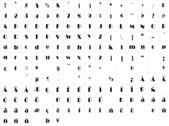 Little Wing 16 Regular  glyph index