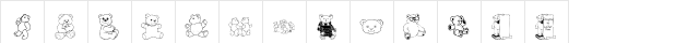 LCR Prestigious Teddies Regular  glyph index
