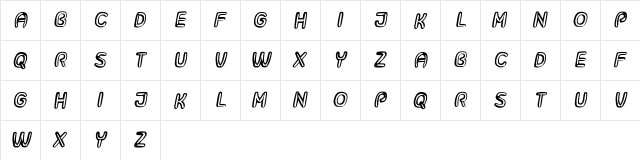 Surfaces 3D Rough Italic  glyph index