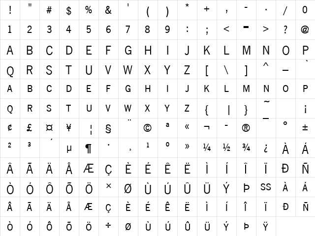 NewsGotDCDReg Regular  glyph index