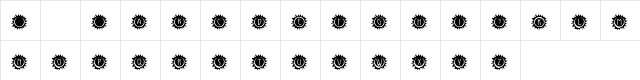 KR California Sun Regular  glyph index