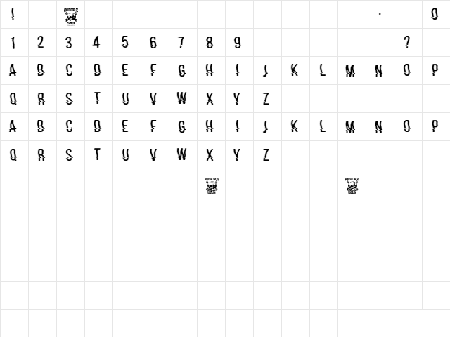 hackerchaos Regular  glyph index