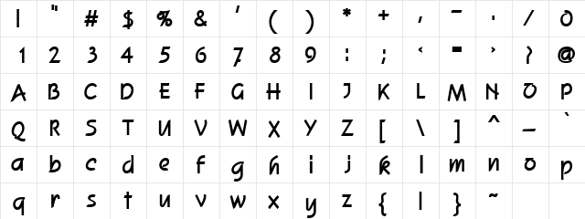 SashaySSK Bold  glyph index