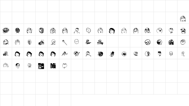 Memefont2 Medium  glyph index