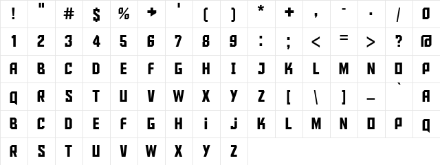 Aldo the Apache Regular  glyph index