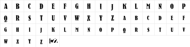 Stone Initials Regular  glyph index