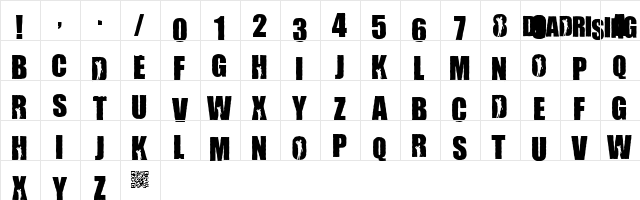 Willamette Rising  glyph index