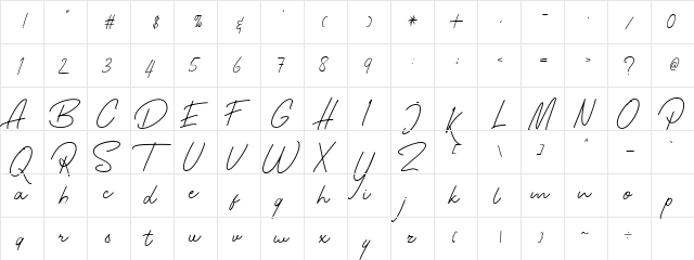 Hamillton Two Regular  glyph index