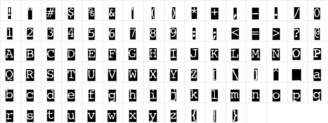 AL Eyewitness Regular  glyph index