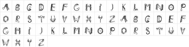 Hathor Regular  glyph index