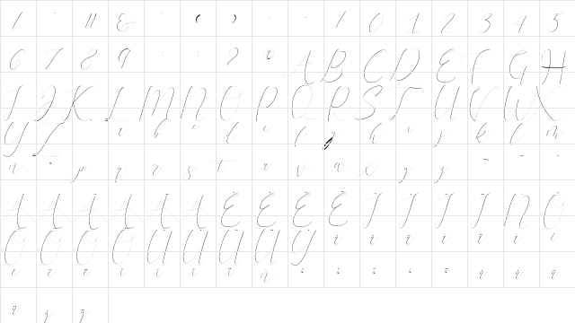 terranika Regular  glyph index
