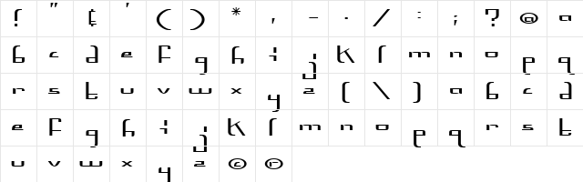 Bionic Regular  glyph index