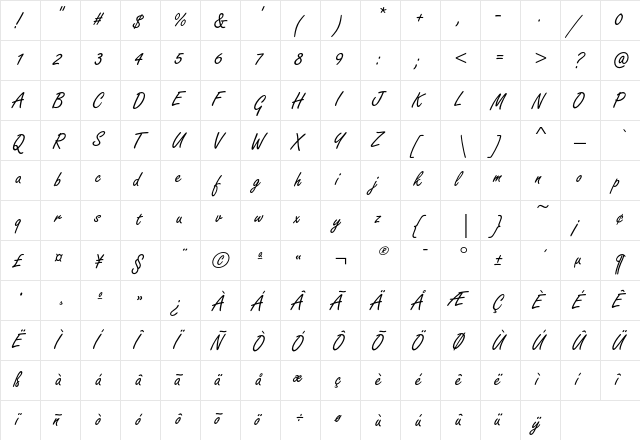 FreestyleScriptEF Reg  glyph index