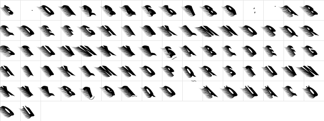 BreezeDangerous Regular  glyph index