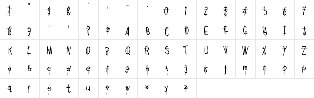 The Crosses We Bear Regular  glyph index