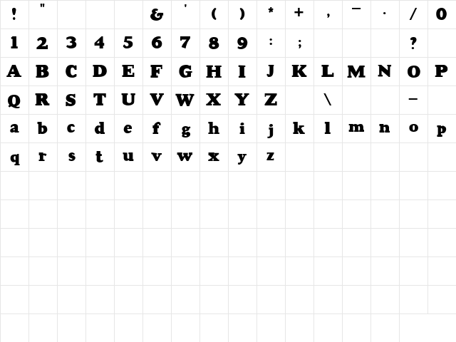 2Peas Essential Regular  glyph index