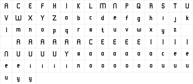 VICTORISA DEMO Bold  glyph index