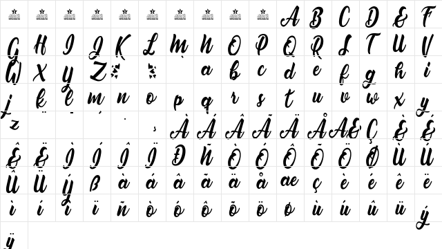 Nirvana Regular  glyph index