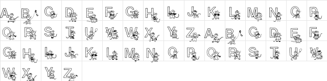 Mousie Regular  glyph index