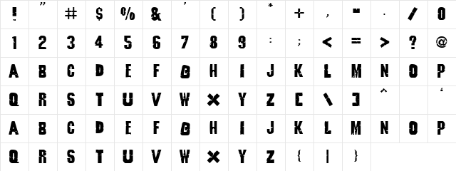 Underworld Regular  glyph index