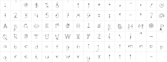LD Garden Tools Regular  glyph index
