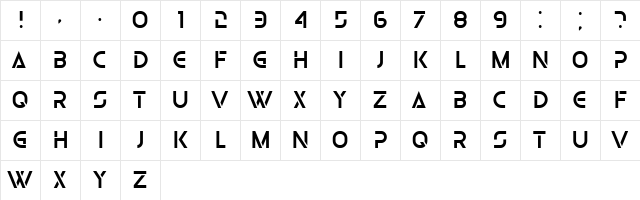 Olga Regular  glyph index