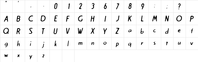 Cream Light  glyph index