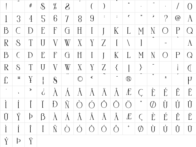 goord Reguler  glyph index