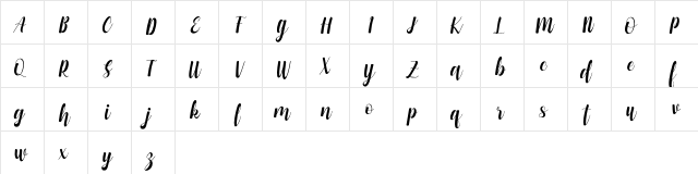 Sweetboys FREE Regular  glyph index