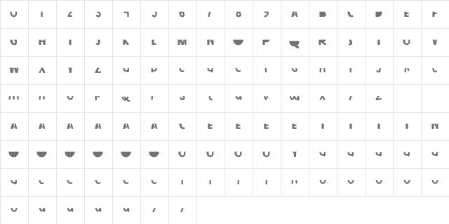 Strip Line StripDown  glyph index