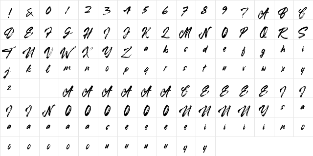 Youth Brush Daylight Regular  glyph index