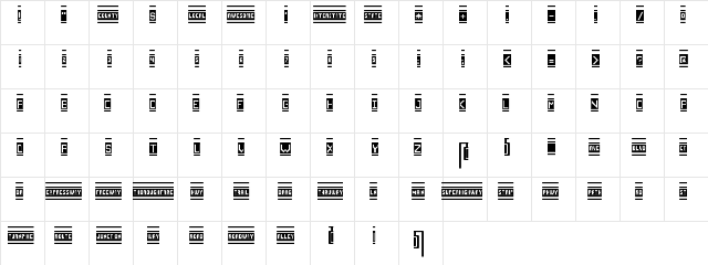 avenue Regular  glyph index